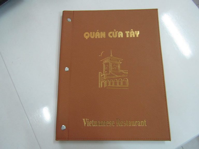 Sản xuất bìa menu da nhà hàng, khách sạn, spa theo yêu cầu