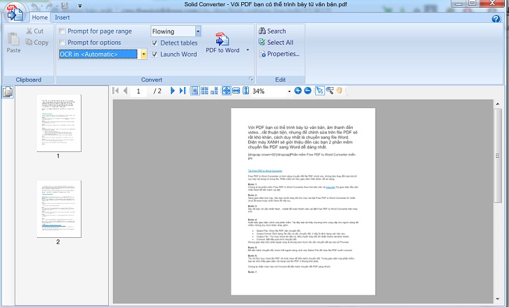 Dùng Solid PDF to Word để chuyển PDF sang word - b5