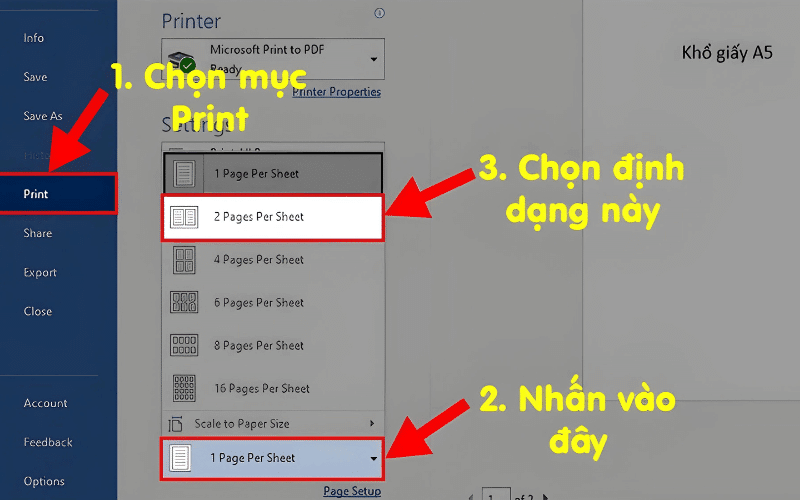 Chuyển khổ A4 sang khổ A5