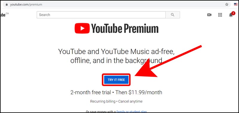 Đăng ký gói YouTube Premium để tải video trên Youtube 3