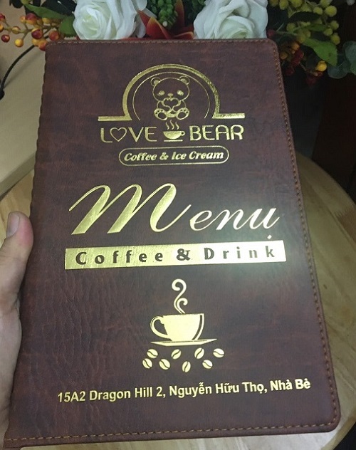 Bìa menu da cafe