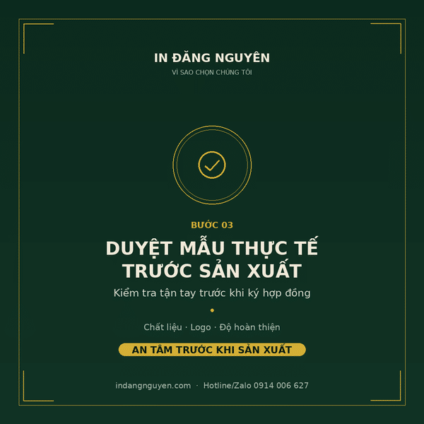 Duyệt mẫu thực tế trước khi sản xuất hàng loạt