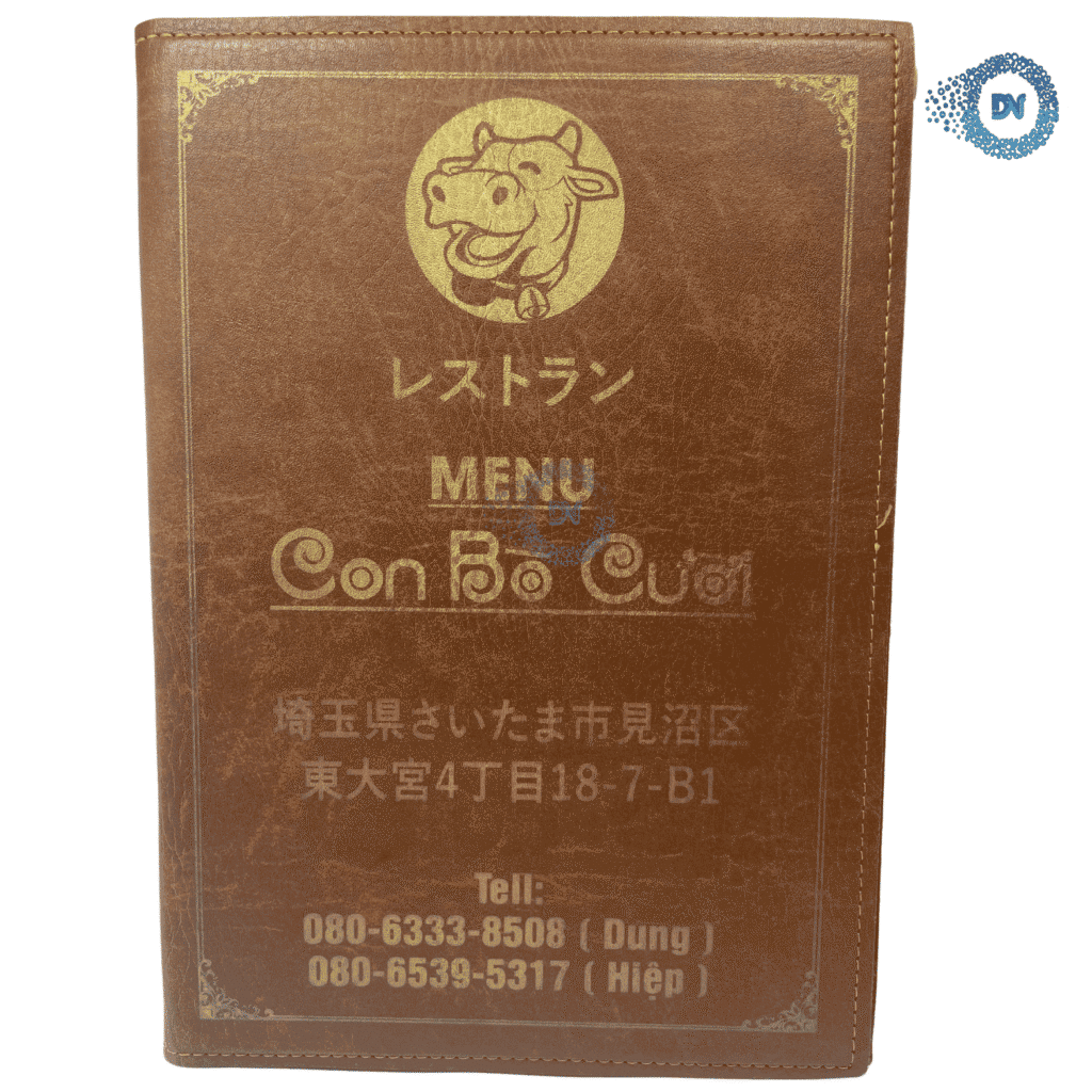 Bìa thực đơn Con bò cười
