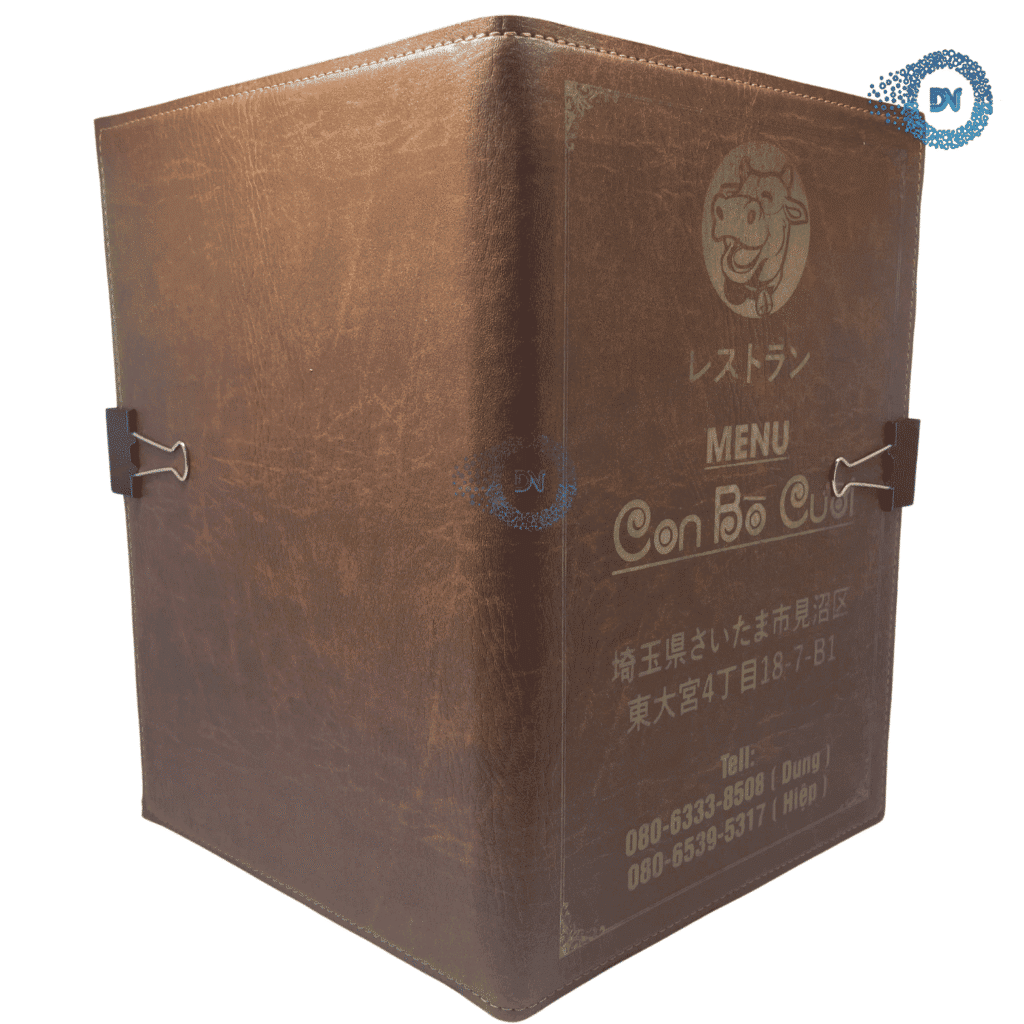 Bìa thực đơn Con bò cười
