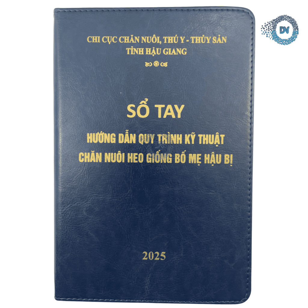 In chữ lên sổ bìa da Chăn nuôi heo